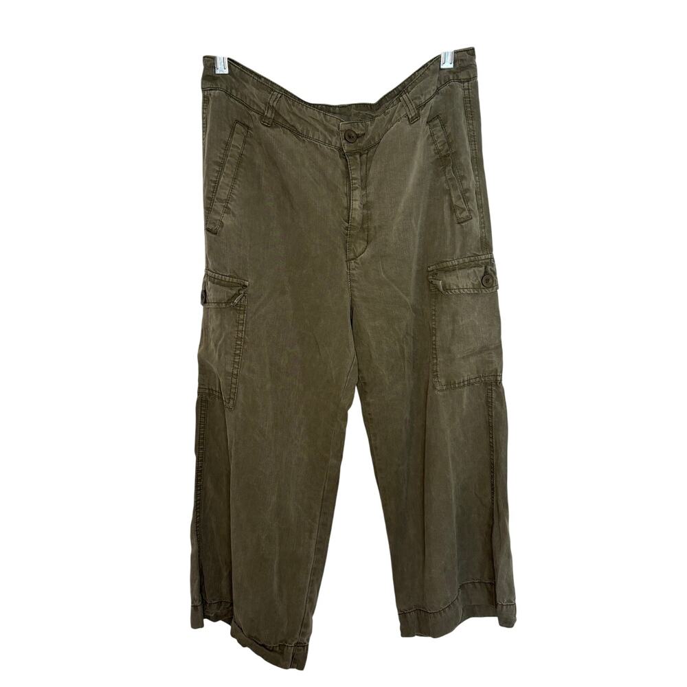 Sundance Olive Green Cargo Pants Tencel Fabric Soft Utility Style Size P8